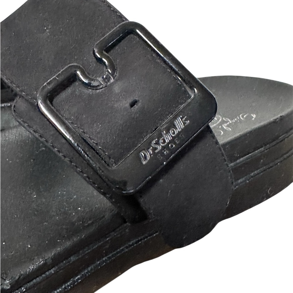 Dr. Scholl’s Black Styles Double Leather Strap Slide Sandals - Picture 4 of 8